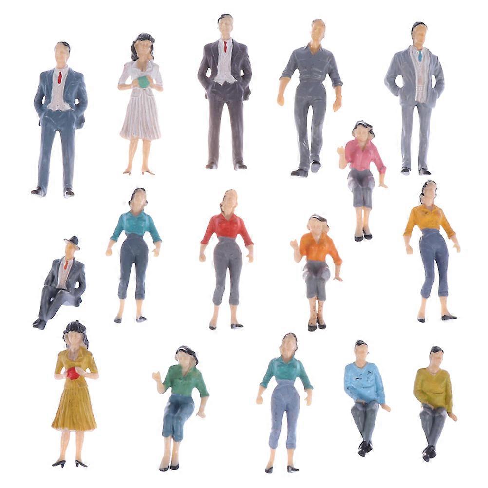 Multi ABS Miniature People Figures for Decoration 16Pcs Tiny Figurines