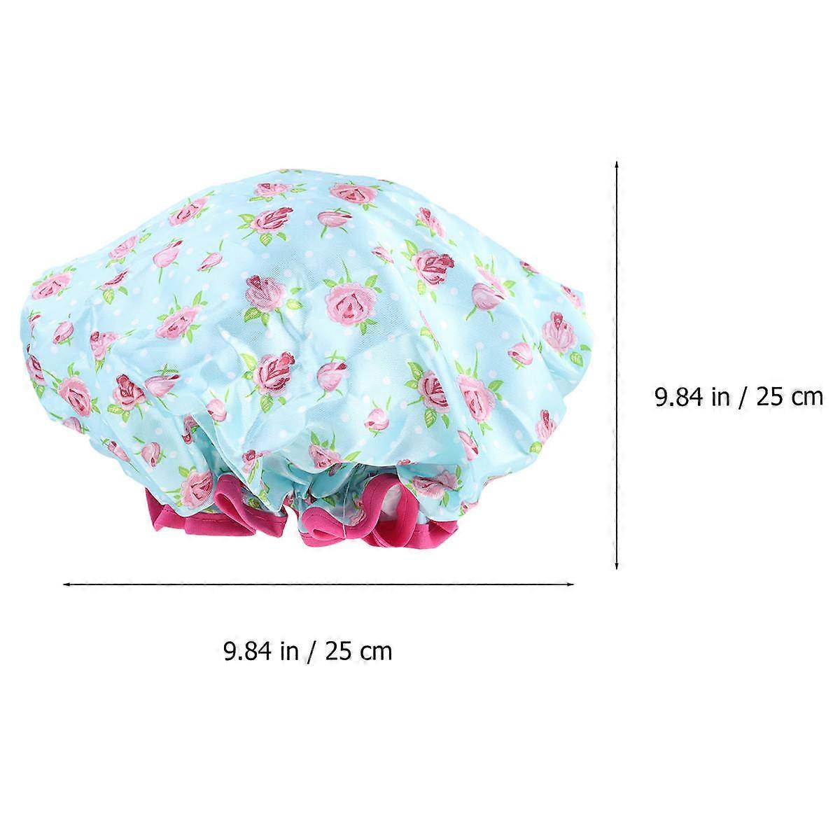 Waterproof Caps Eva Bathing Cap Hair Protective Use 2Pcs Multi Color