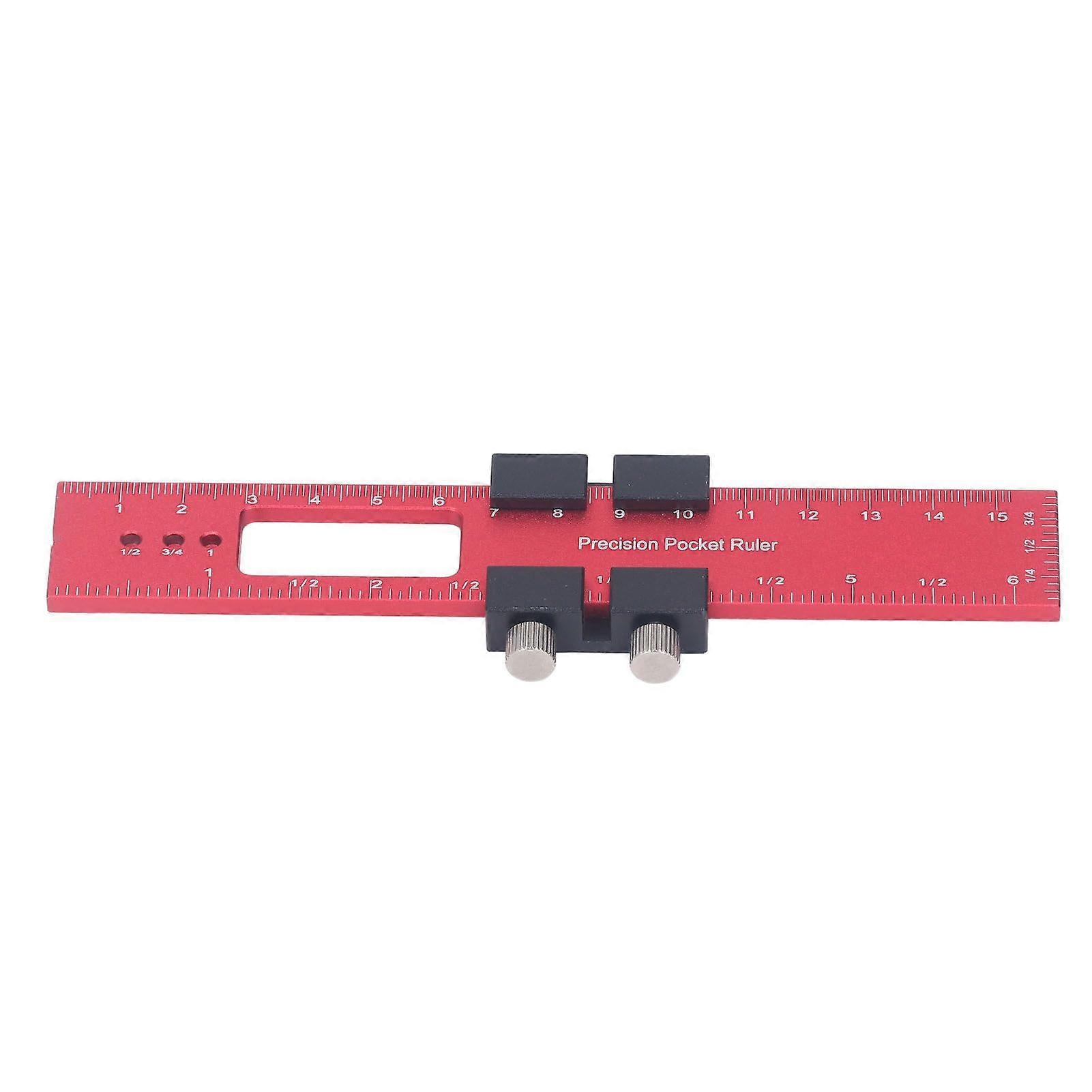 Woodworking Ruler 160mm Aluminum Alloy Precise Track Marking Ruler with Slide Stop