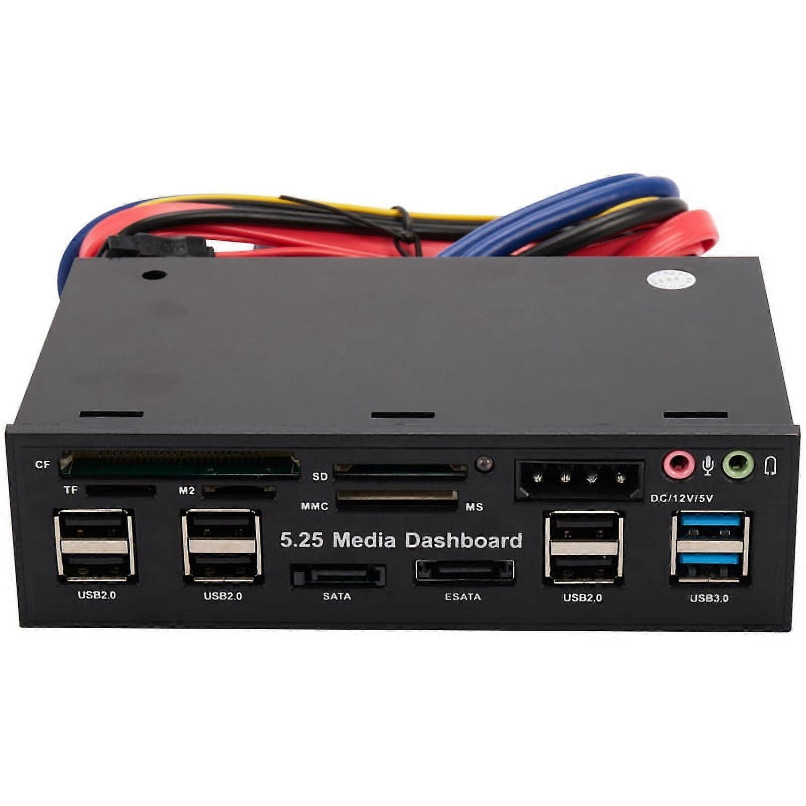 5.25 Inch Usb 3.0 Front Panel Pc Usb 3.0/2.0 Hub E-Sata Sata Audio Multi Card Reader for Computer Case Optical Drives Bay