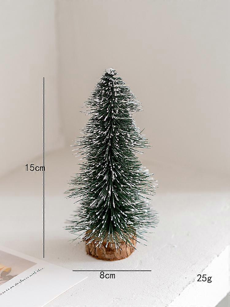 Christmas decoration green flocking desktop small tree flocking tree pagoda tree desktop layout atmosphere ornaments 15cm pagoda tree