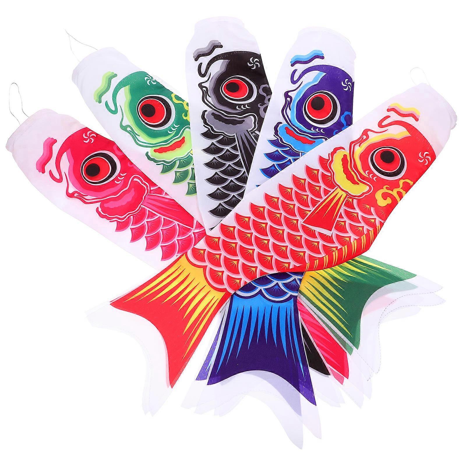 Gentle Wind Japanese Fish Flags Multi-Purpose Fish Flags for Decor 15Pcs