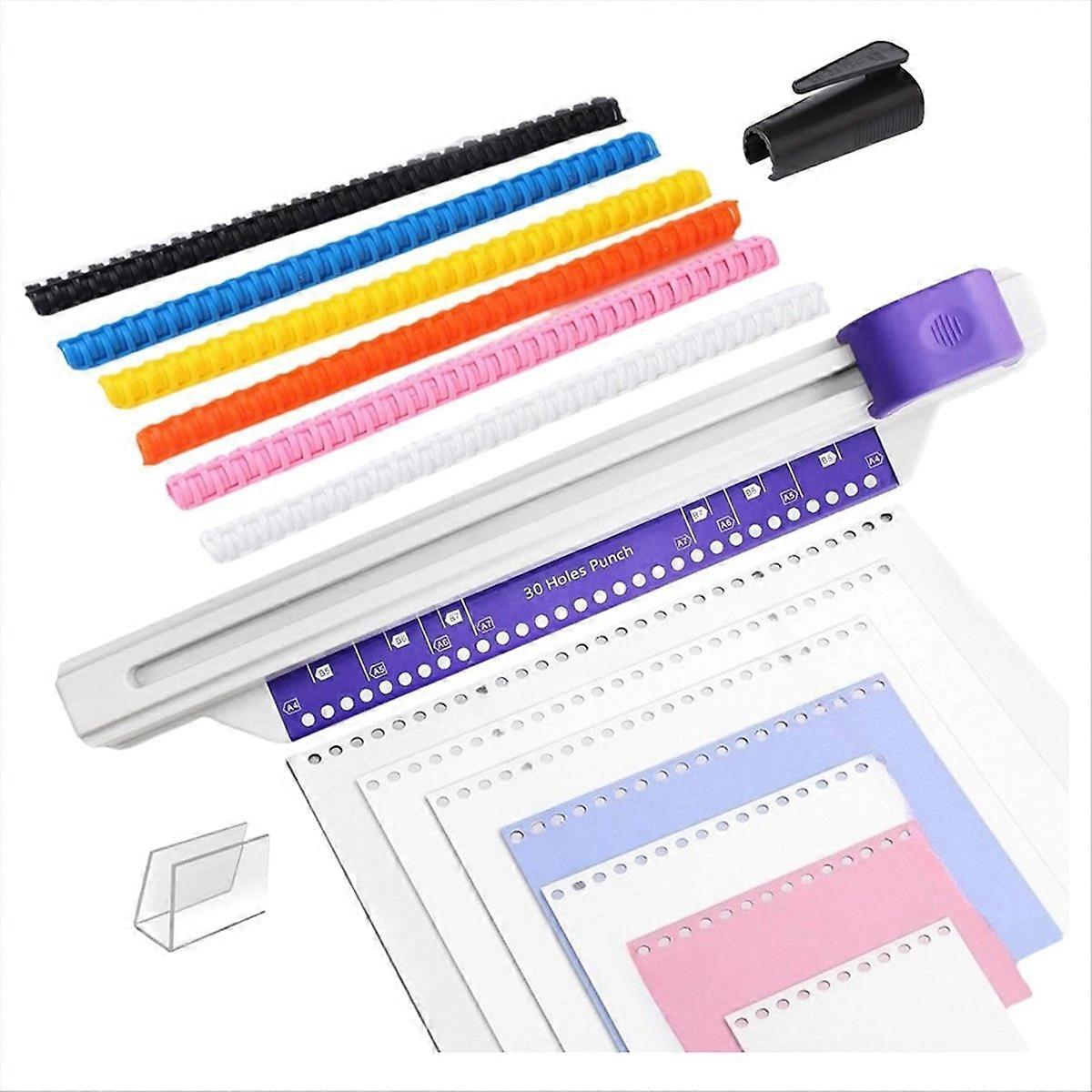 30 Hole Punch Binding Machine, Hand Push Loose Leaf Hole Punch