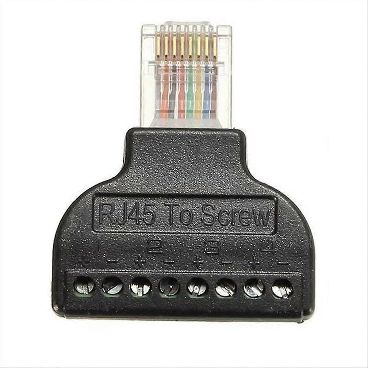 RJ45 to 8 Pin Terminal Adapter Connector 8P8C Network Crystal Head Screw Terminal Block