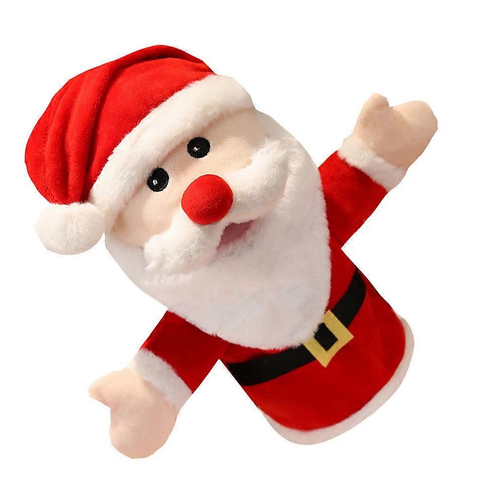 Christmas Finger Puppet Santa Claus Plush Hand Puppet for Educational Play 1Pcs