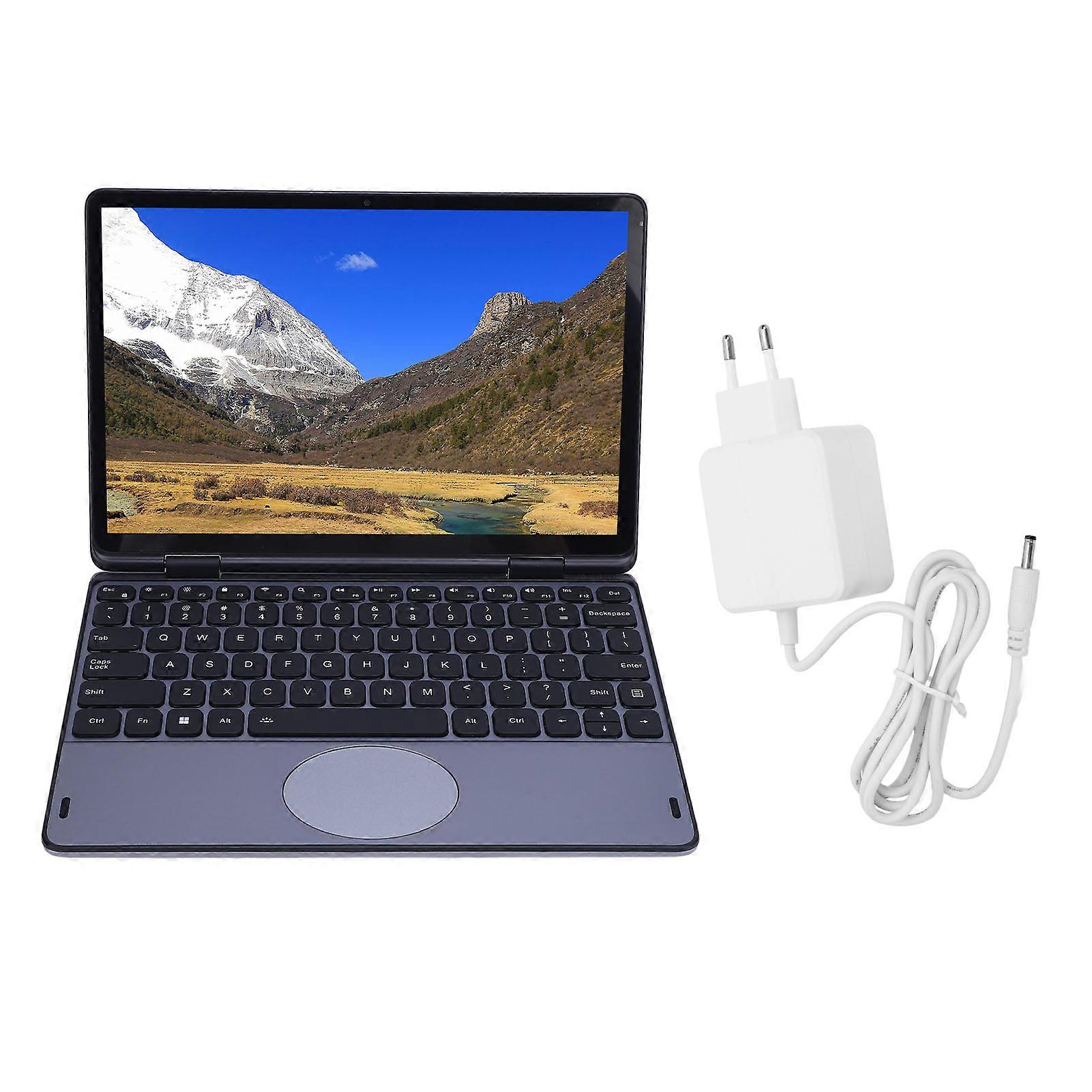 11 Inch Convertible Laptop 8GB DDR4 128GB SSD Touchscreen Lightweight Grey EU Plug