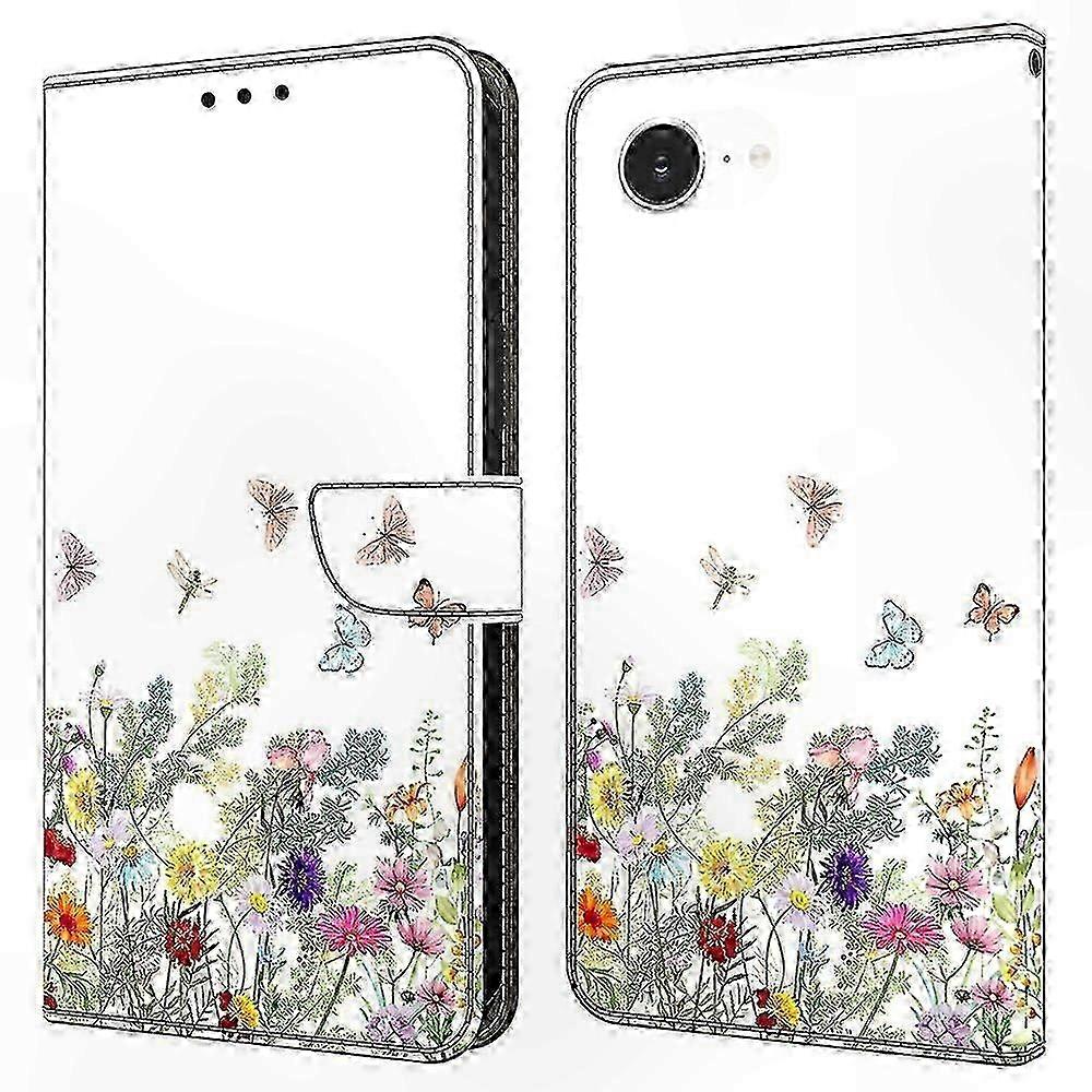 Leather Case with Pattern Design, Wallet Stand, Flip Cover for 16e Devices