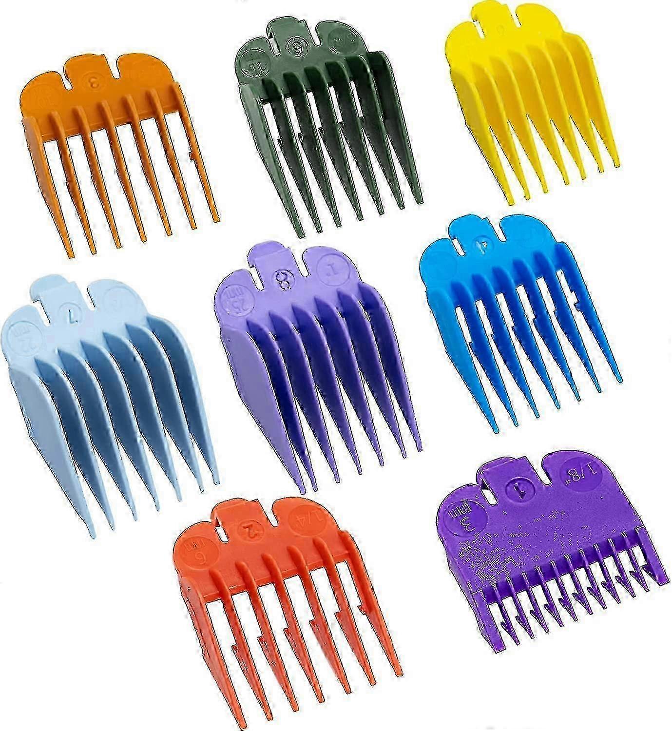 Professional Hair Clipper Guards Combs Set - 8 Pcs of Replacement Guide Combs for Most Clippers & Trimmers