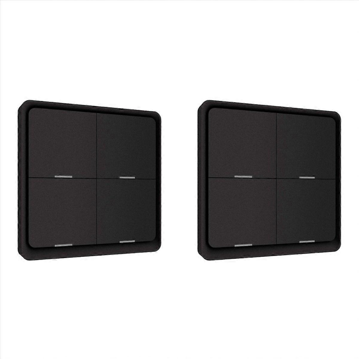 4 Gang for Tuya ZigBee Wireless 12 Scene Switch, Push Button , Black