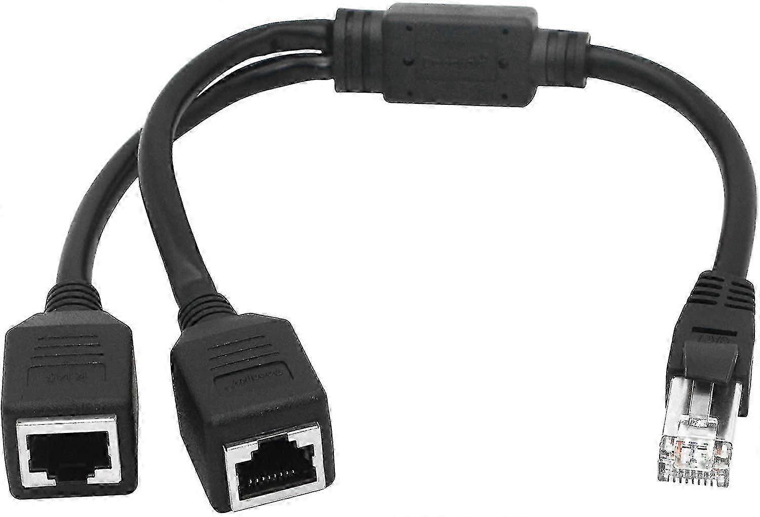 Cable divisor de red Ethernet 1 macho a 2 hembras