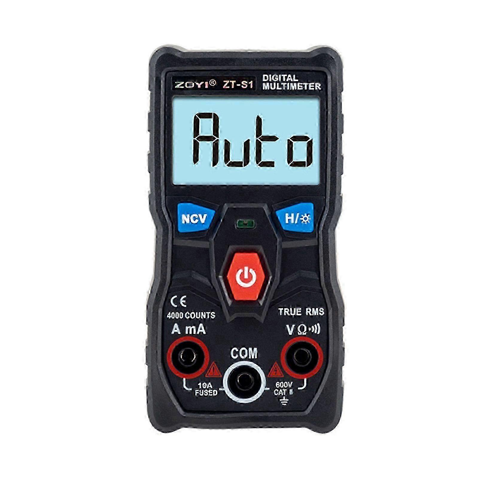ZT-S1 Intelligent Digital Multimeter Fully automatic capacitance ammeter multimeter with backlight/torch 4000 words RMS measurement Ships with b miao4