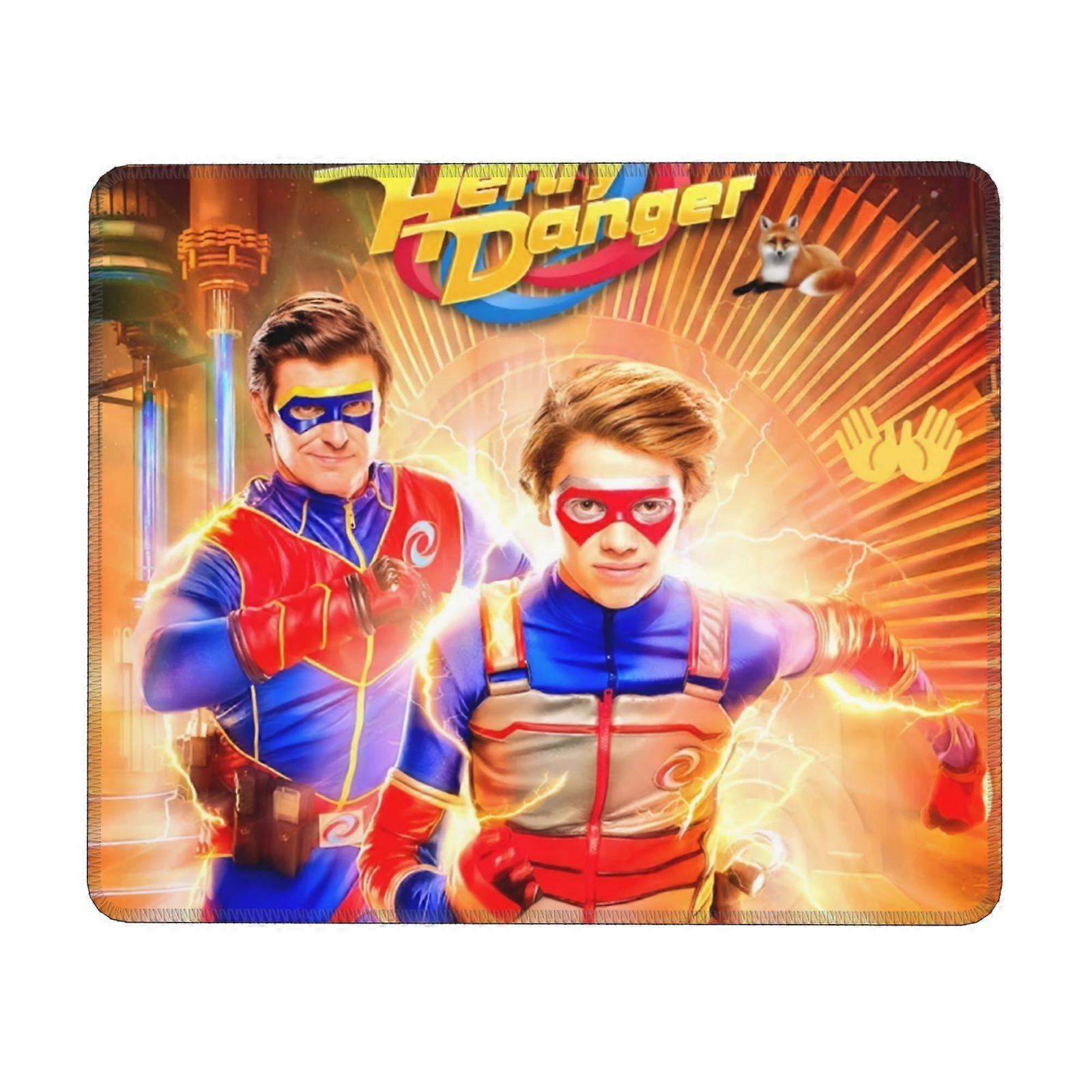 Henry Danger Mouse Pad with Stitched Edge, Compatible with All Computers & Laptops, Non-Slip Rubber Base, Washable Lycra Cloth