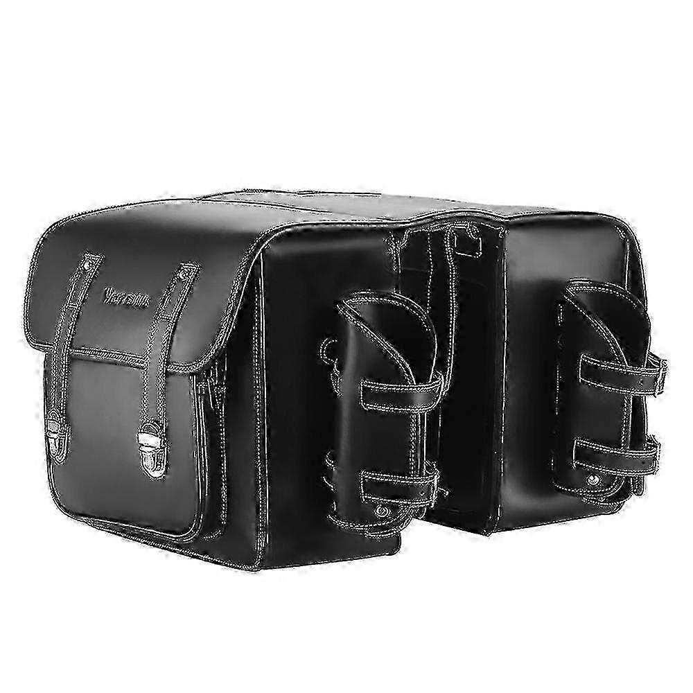 Retro Leather Bicycle Rear Seat Bag: Universal, Large Capacity with Adjustable Straps for All Bike Racks