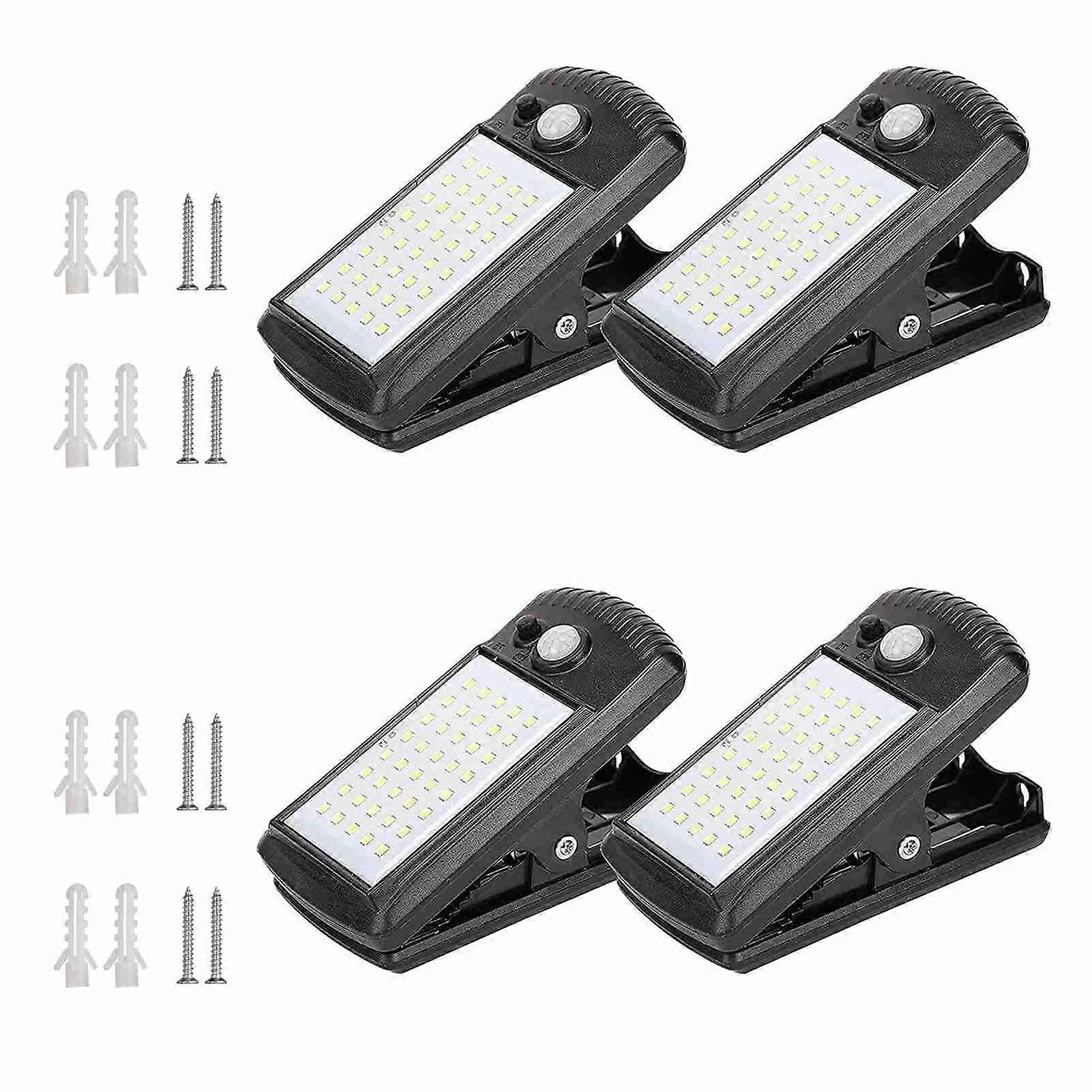 Solar motion sensor lights for outdoor use - 4pcs IP65 waterproof with 40 LEDs