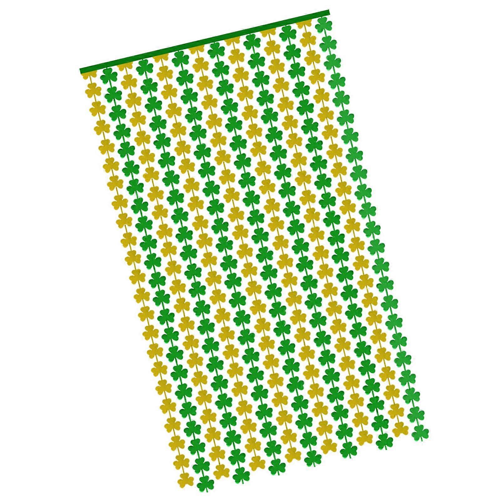 Decorative Shamrocks Tinsel Curtain Green Material Tinsel For Holiday Window Display Home Celebration