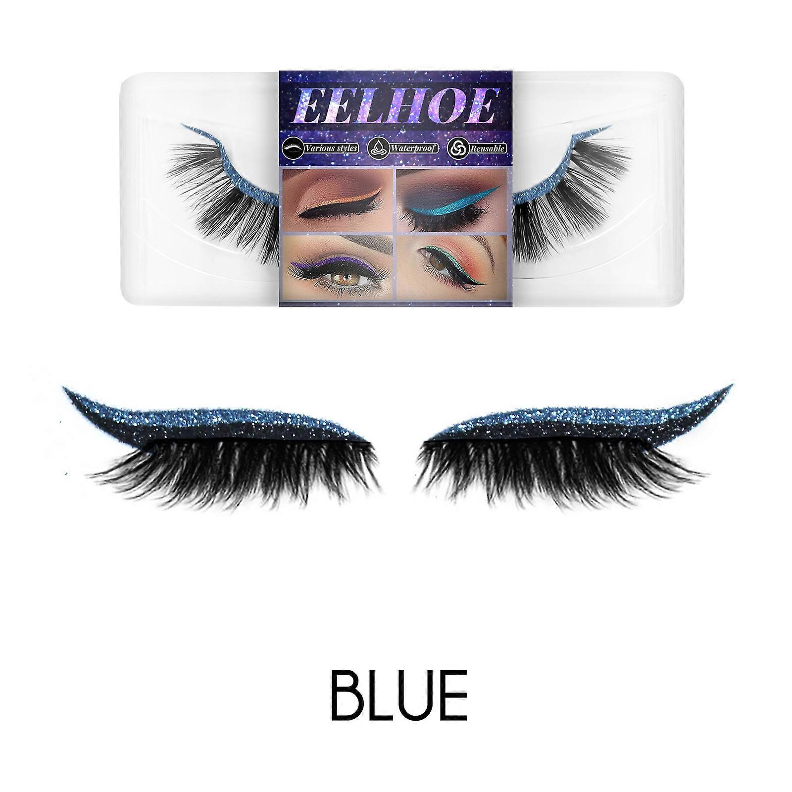 EELHOE Eyeliner And Eyelash Stickers, Self-Adhesive False Eyelashes With European And American 3d Eyelash Eyeshadow Eyeliner