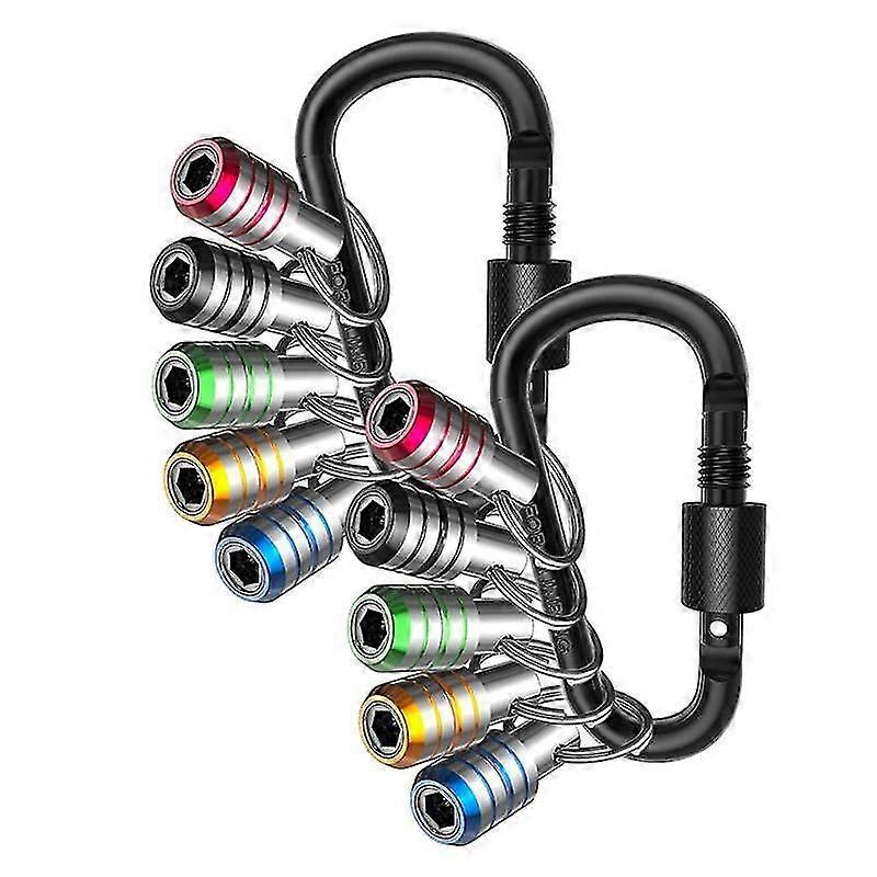 Bit Holder Keychain, 10pcs 1/4 Hex Impact Drill Bit Keychain Quick Change Connect Holder Drill Scre