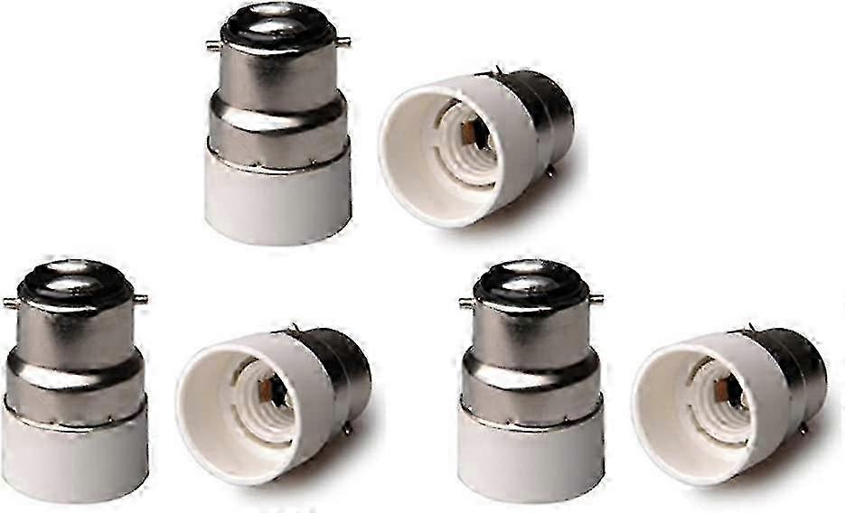 Set of 6 socket adapters B22 to E14 Base B22 to E14 ES