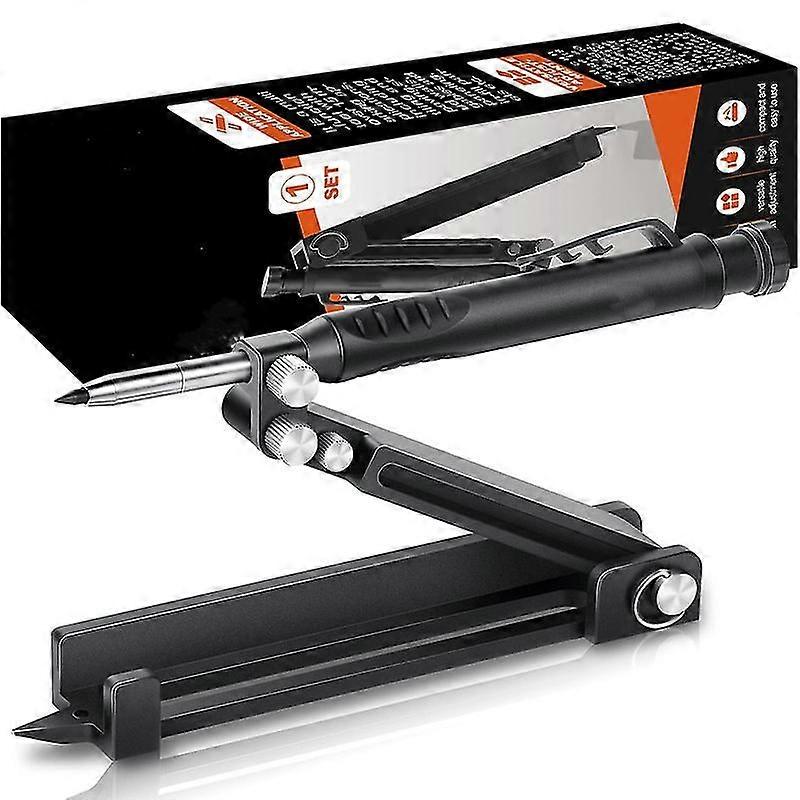 Multi-function Scribing Tool, Aluminum Alloy Scribe Tool with Deep Hole Pencil, DIY Woodworking Scribe Gauge Scriber Line Maker