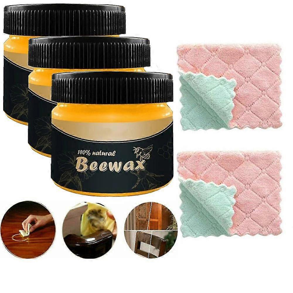 3 סט פוליש שעוות דבורים לעץ ומרכך לגימור מושלם ריהוט עץ ומעצים כל משטח עץ או צבע עץ