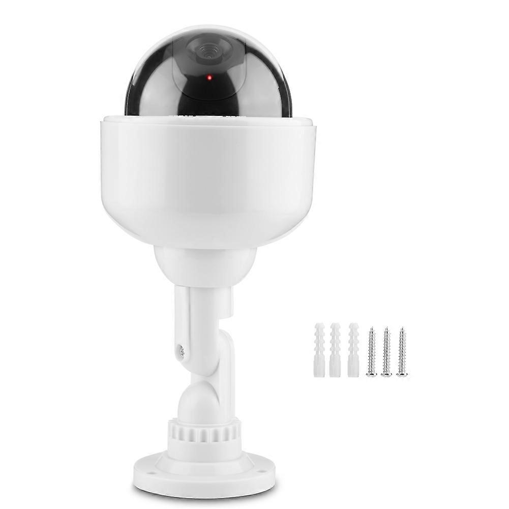Dummy Security Camera Dome Shape Blinking Fake Security Camera 360° Rotation Camera