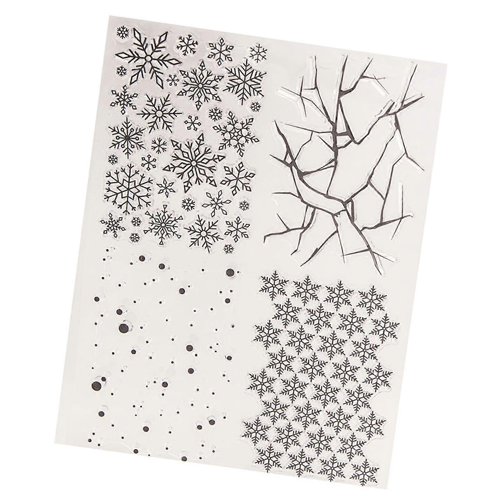 Snowflake Pattern Transparent Stamp Clear Stamp Seals Snowflake Silicone Stamp for Photo Album Scrapbooking Decorations Multicolor