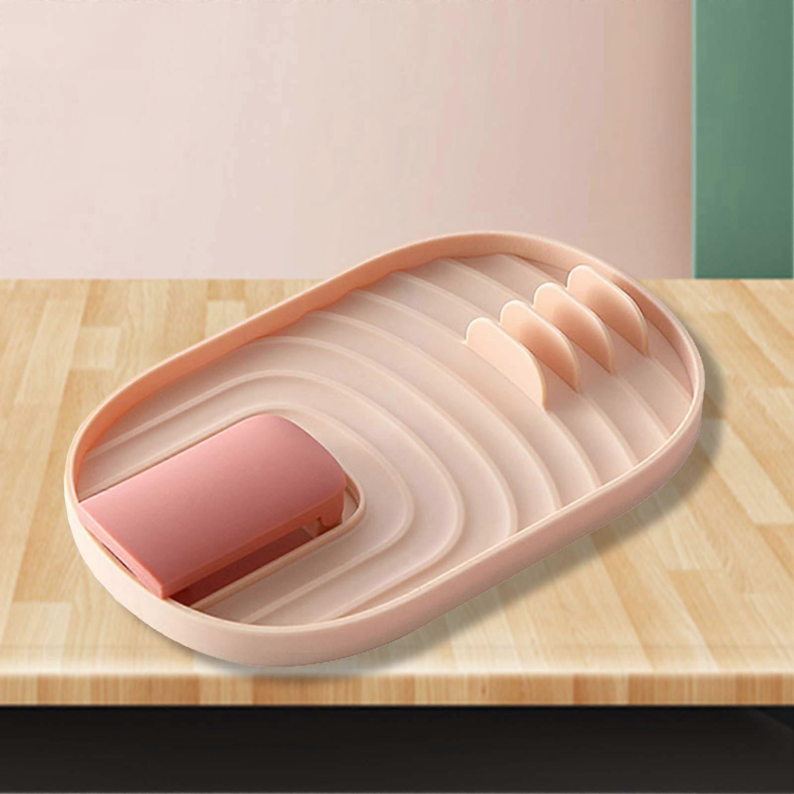 Spoon Rest with Lid Holder and Spatula Slots, Folding Hanging Design for Kitchen Counter, Heat‑Resistant PP
