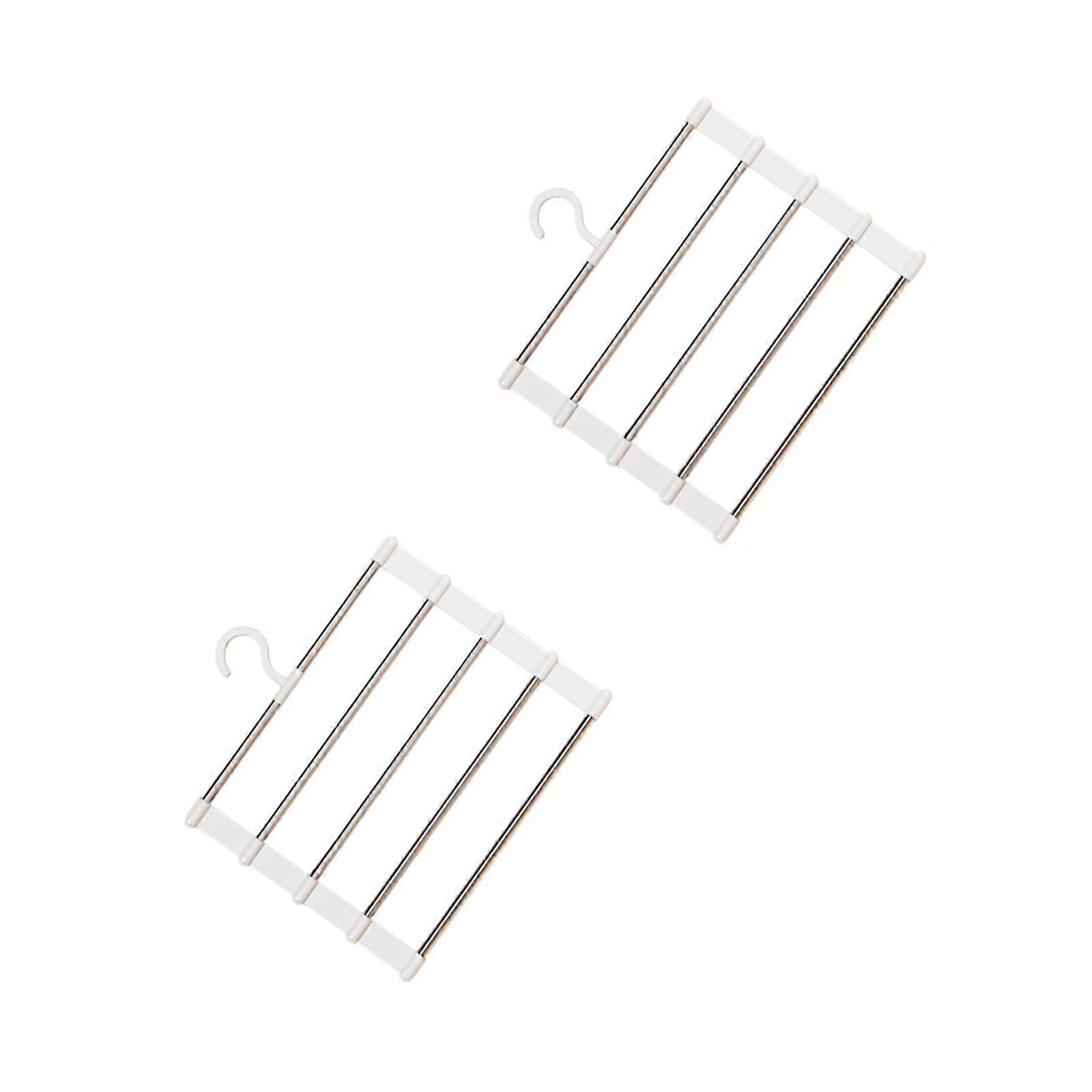 Stackable Pants Holder Solid Metal Frame Protective Clasps for Portable Living Space Multicolor