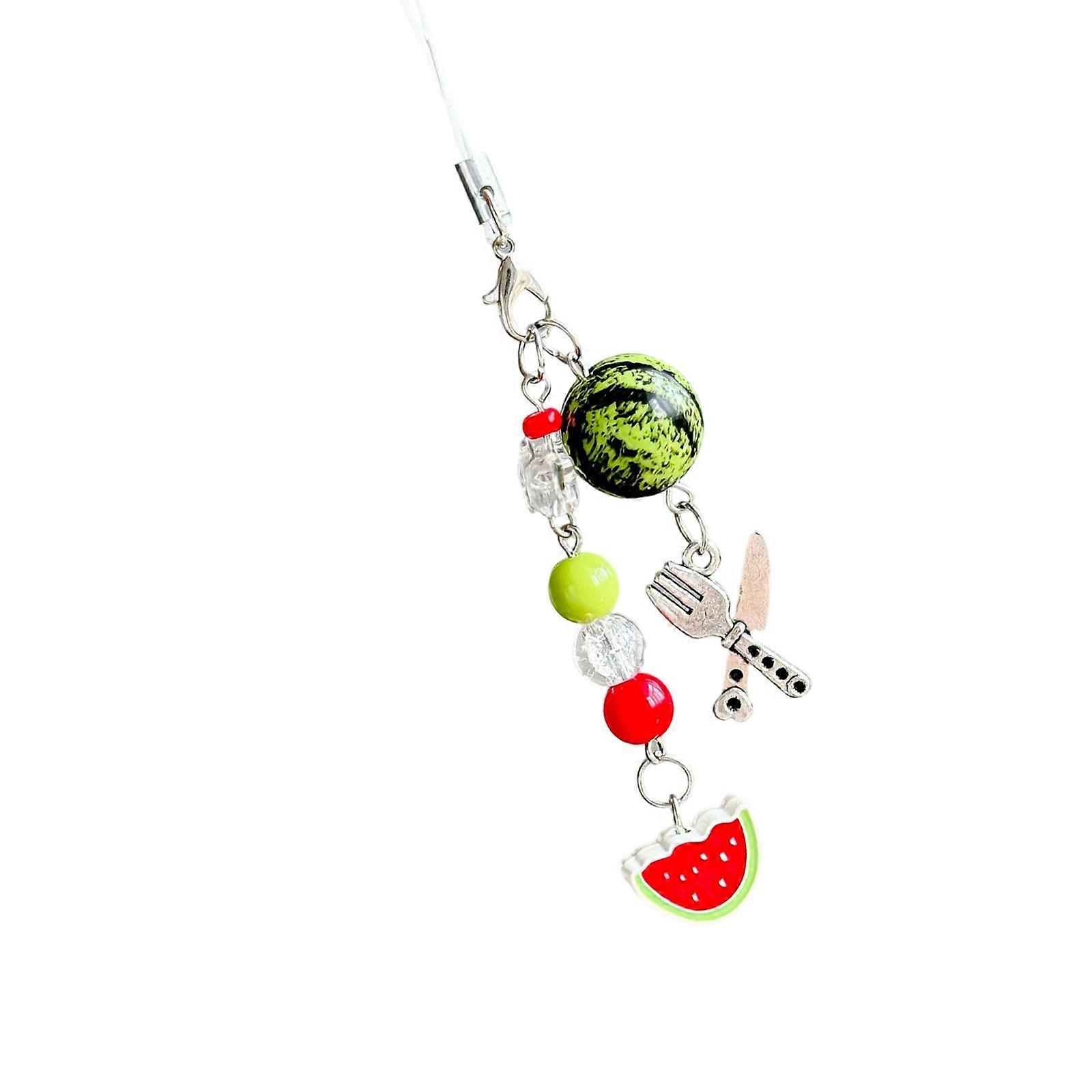 Artistic Watermelon Shaped Resin Keychain Compact Sturdy Design For Keys Purses Or Car Key Decorations Multicolor