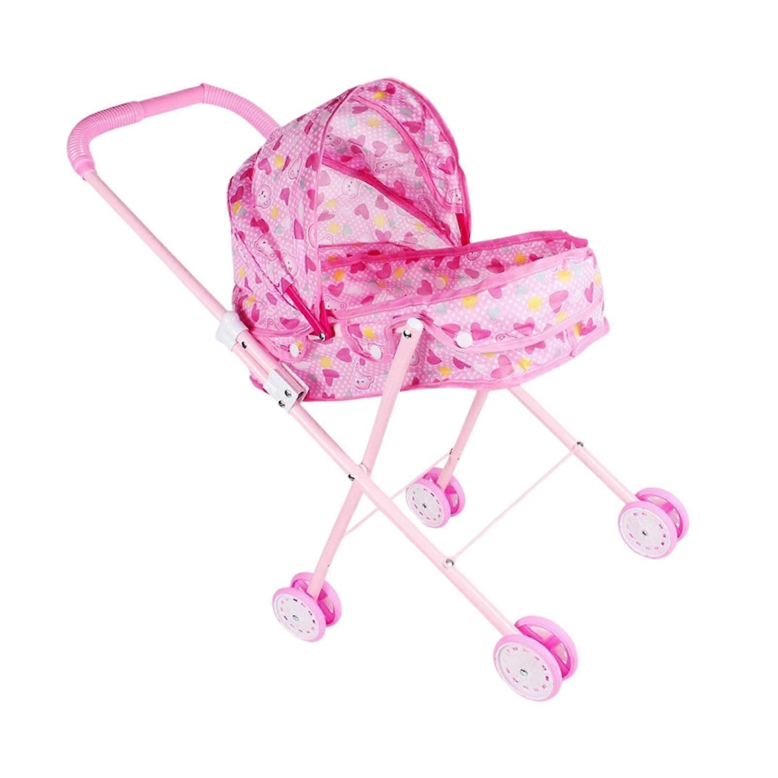 Kids Roleplay Stroller Toy With Stable Frame For Toddler Realistic Parenting Game Simulation Pushchair Birthday Gift Multicolor