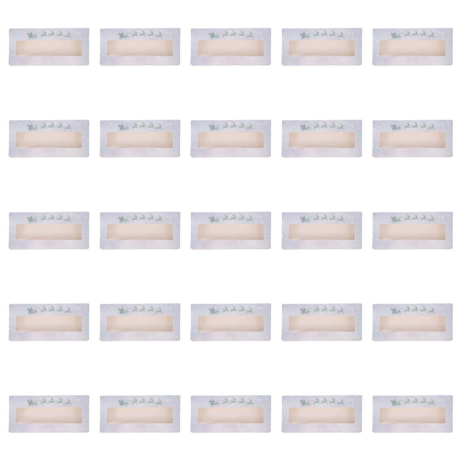 25pcs Christmas False Eyelashes Boxes Portable Paper Eyelash Packaging Boxes