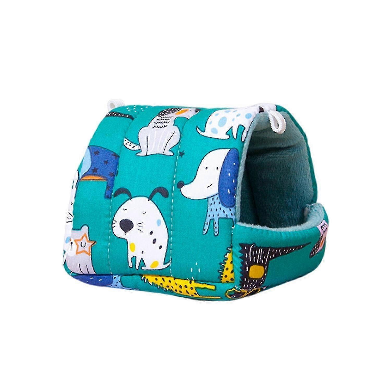 Hamster Nest Cartoon Pattern Warm Comfortable Large Space Guinea Pig Bed House Hideout for Small