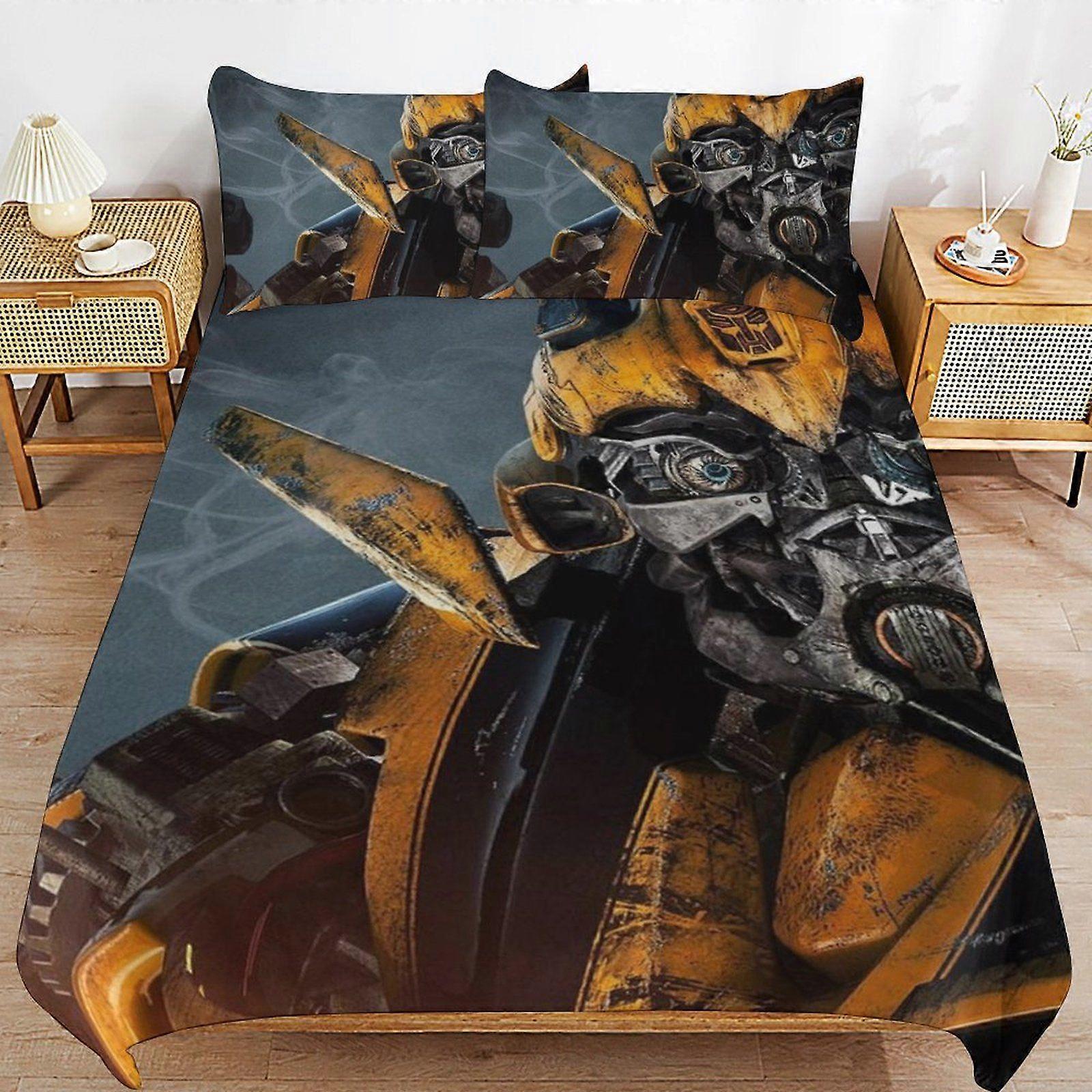 W333 Transformers Durable Stitch Pattern Rest Comfort Feel Breathable Zip Fabric Duvet Cover Sets Nightly M333