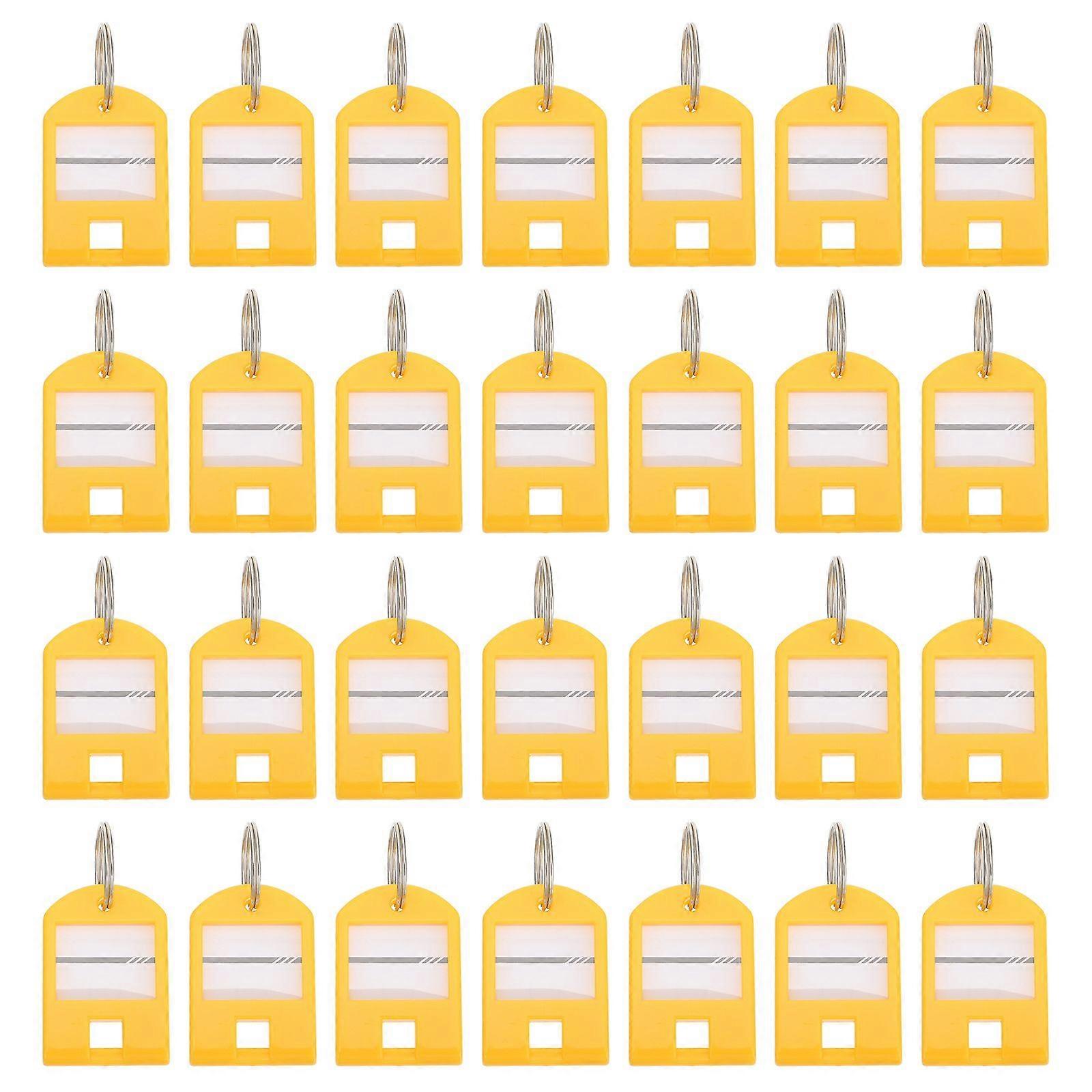 50pcs Plastic Key Tags ID Label Portable Key Chain ID Tags with Split Rings