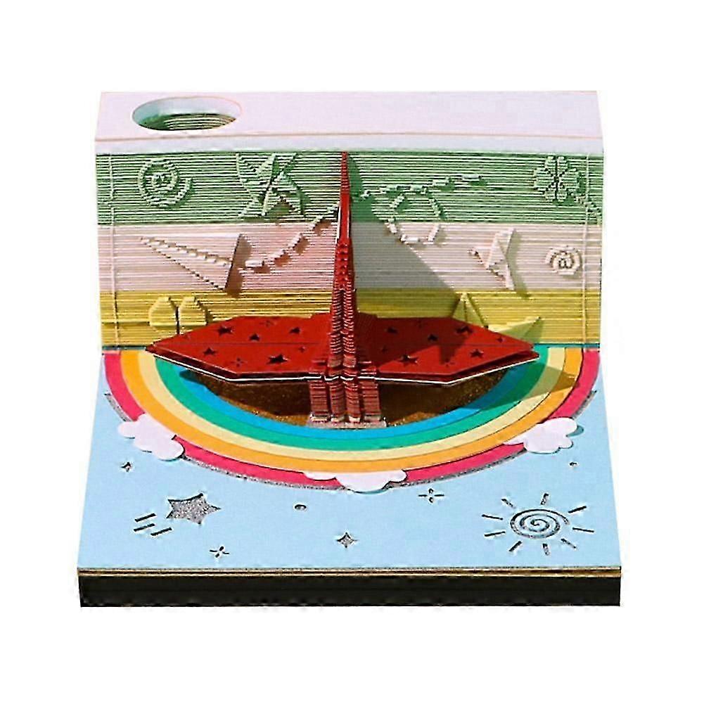 3D Sticky Notes Creative Desktop Ornament Hand Torn Paper Carving Memo Pad