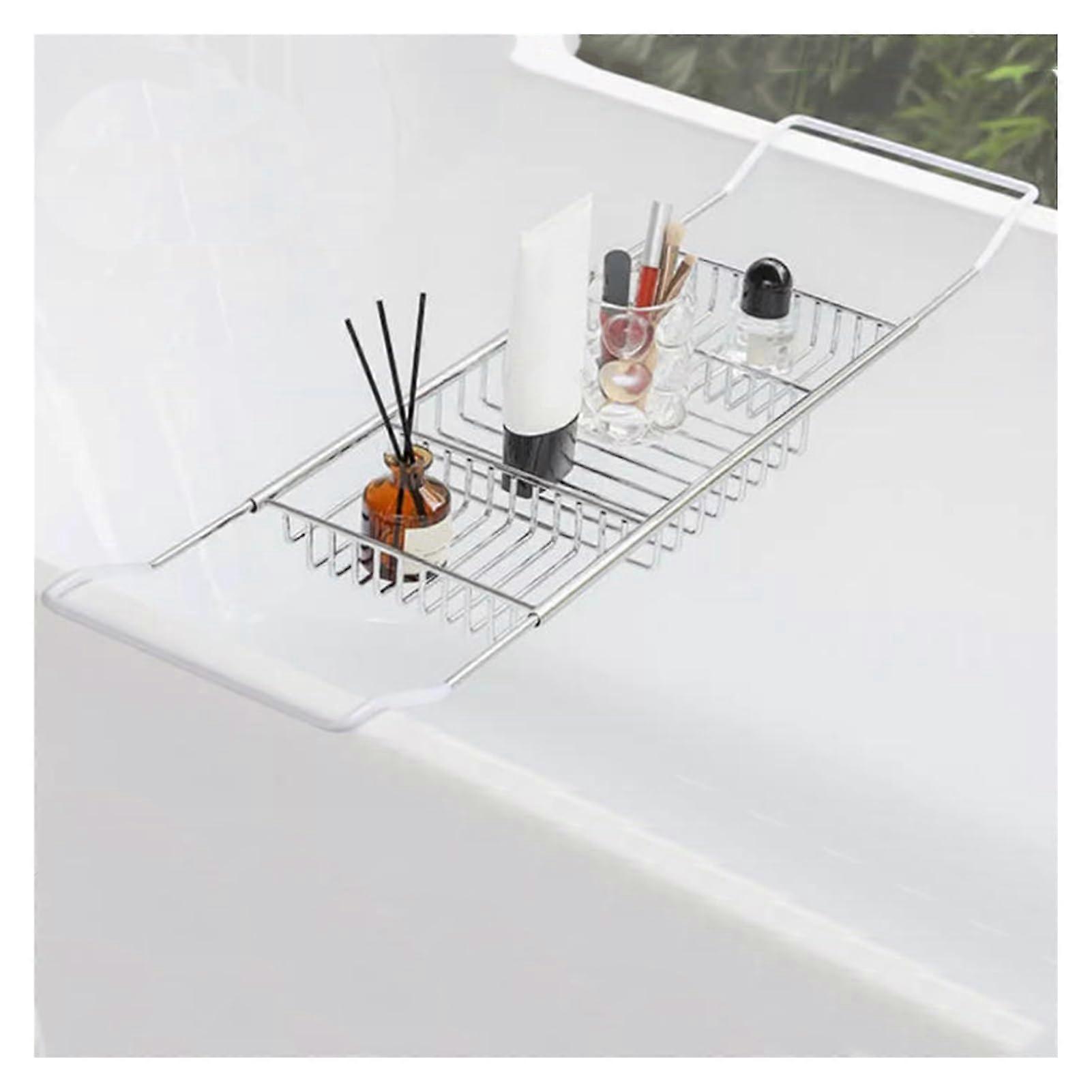 Bathtub Storage Tray with Freestanding Caddy Shelf for Towels, Books, Wine, Phone, Shower (Color2)