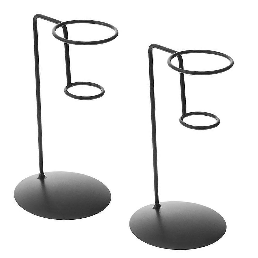 Ice Cream Display Rack Iron Ice Cream Rack for Displaying 2Pcs Black