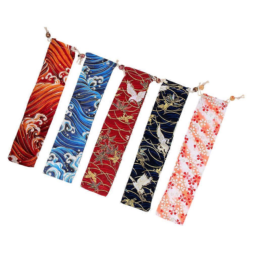 Utensil Storage Bag Cutlery Drawstring Bag for Storage Use 5Pcs Portable