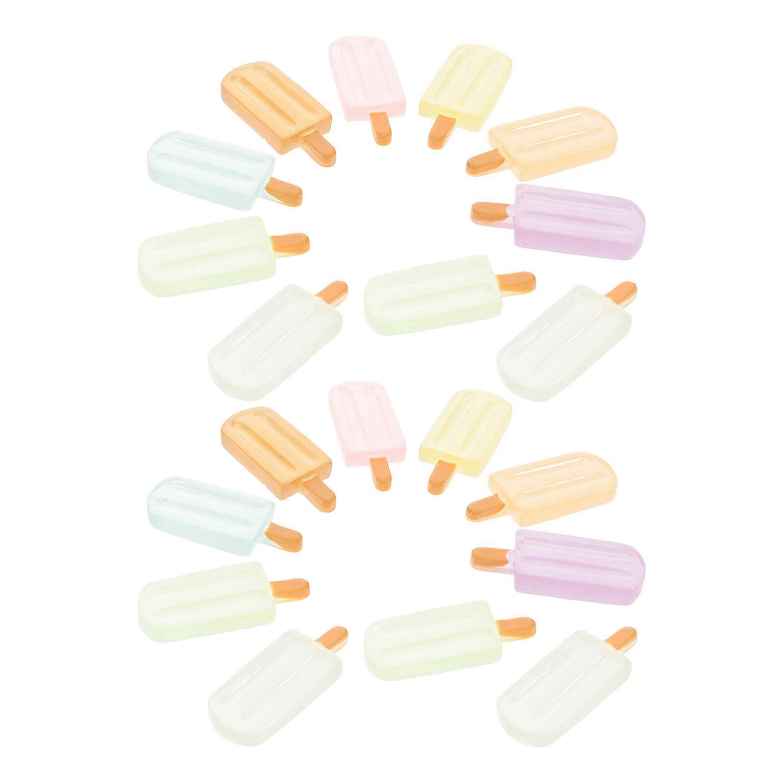 Glow in The Dark Miniature Ice Cream Resin Models for Decoration 20Pcs Assortment