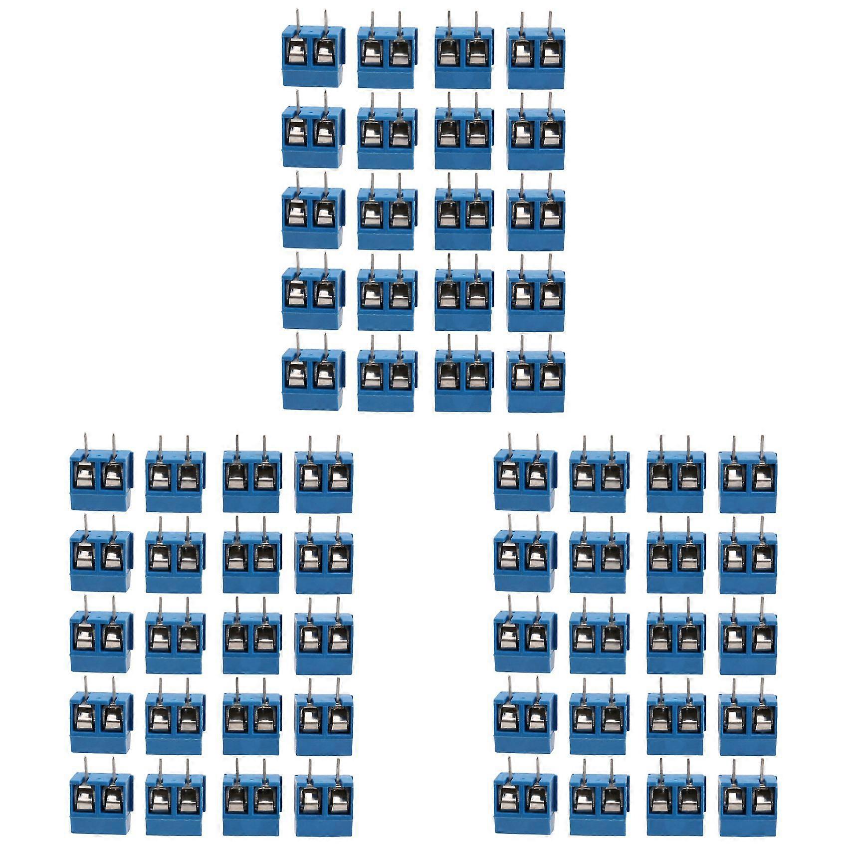 2-Pin Screw Terminal Block Connector 5.08mm Pitch Panel PCB Mount, 60Pcs