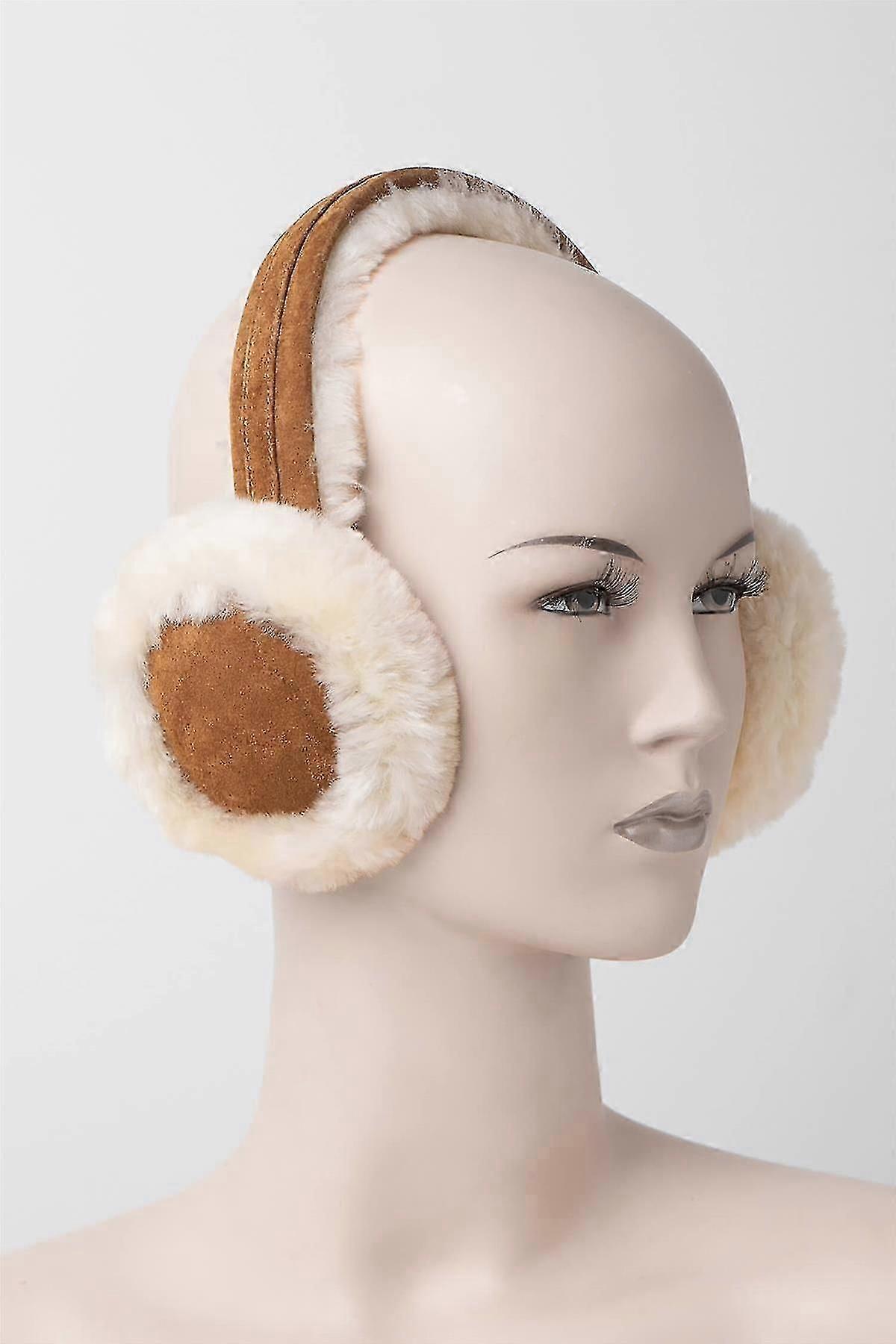 Cuffie in pelle di pecora da donna - Scaldaorecchie comodi e caldi 506-100