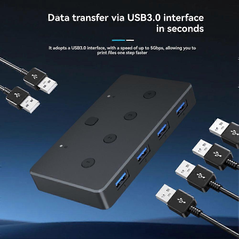USB 3.0 Switcher for Mouse, Keyboard,Printer and More,USB Switch Compatible with Mac/Windows/Linux