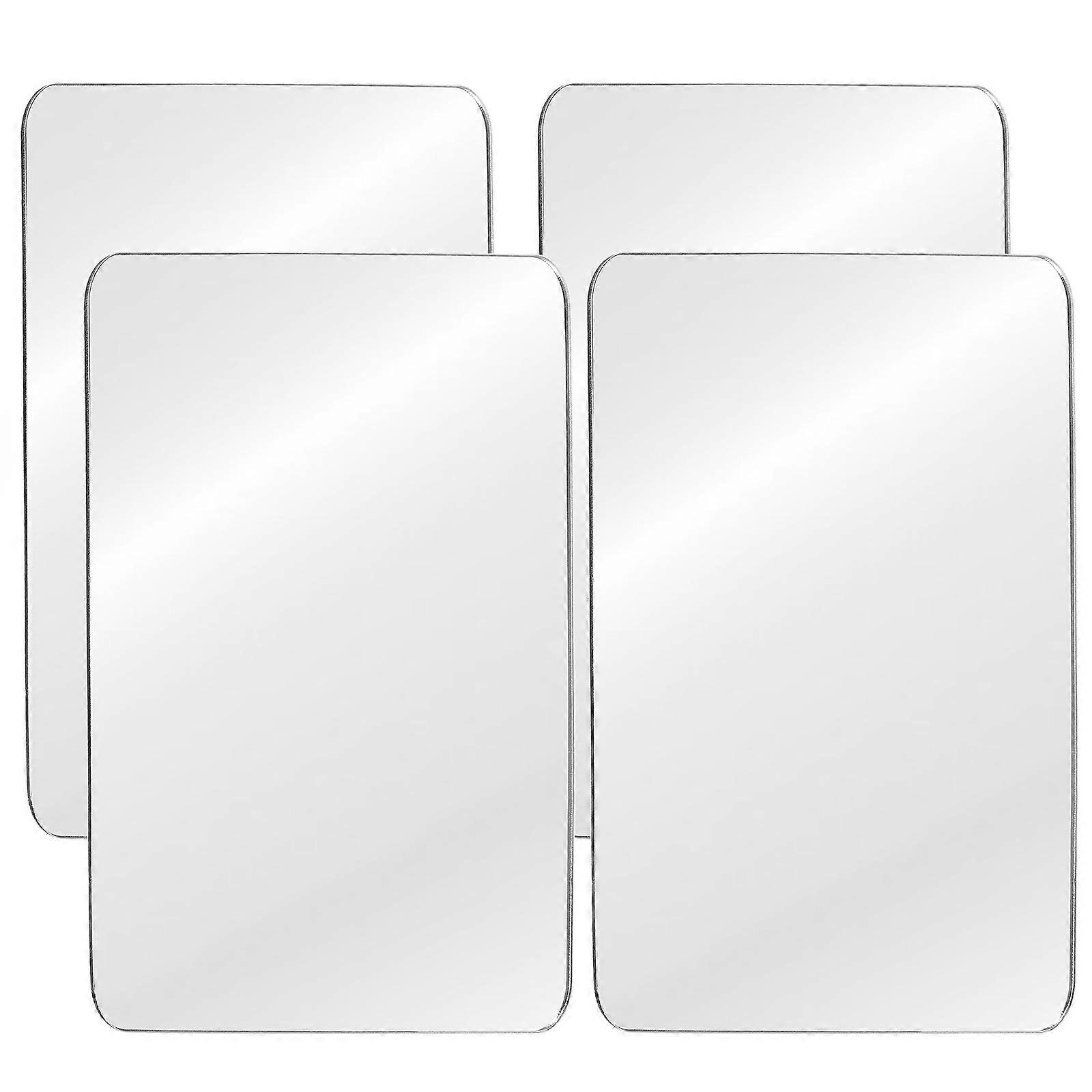 Self Adhesive Mirror Sheets Removable Kitchen Bathroom Decorations 4Pcs