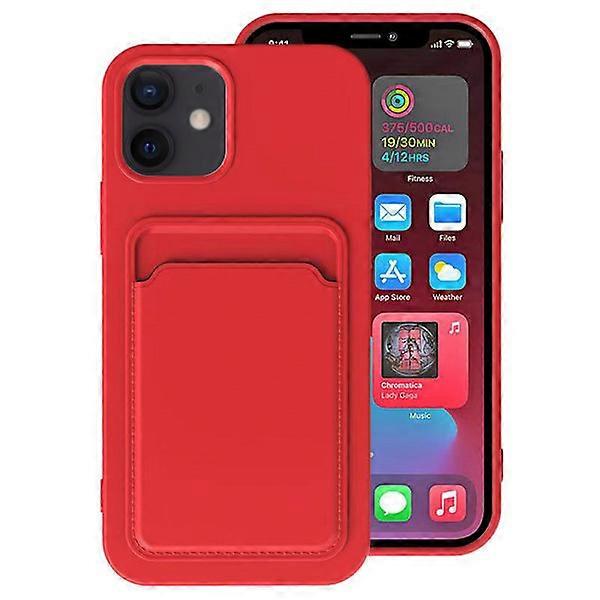 Compatible with iPhone 12 - Case with Card Holder FLOVEME Red
