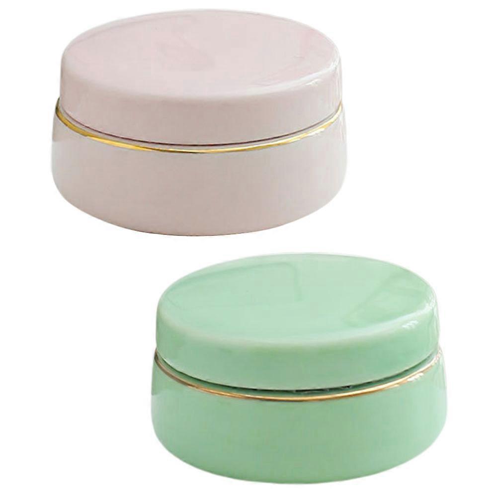 Portable Balm Can Ceramic Holder for Storage 4Pcs Mini Ointment Container