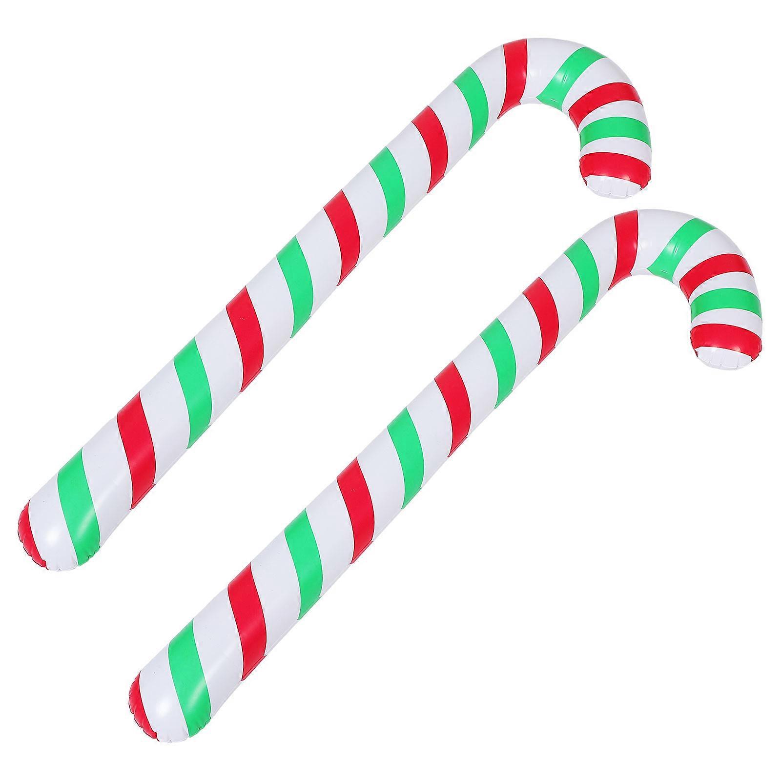Assorted Color Inflatable Candy Canes Set for Christmas Party Decoration 2Pcs