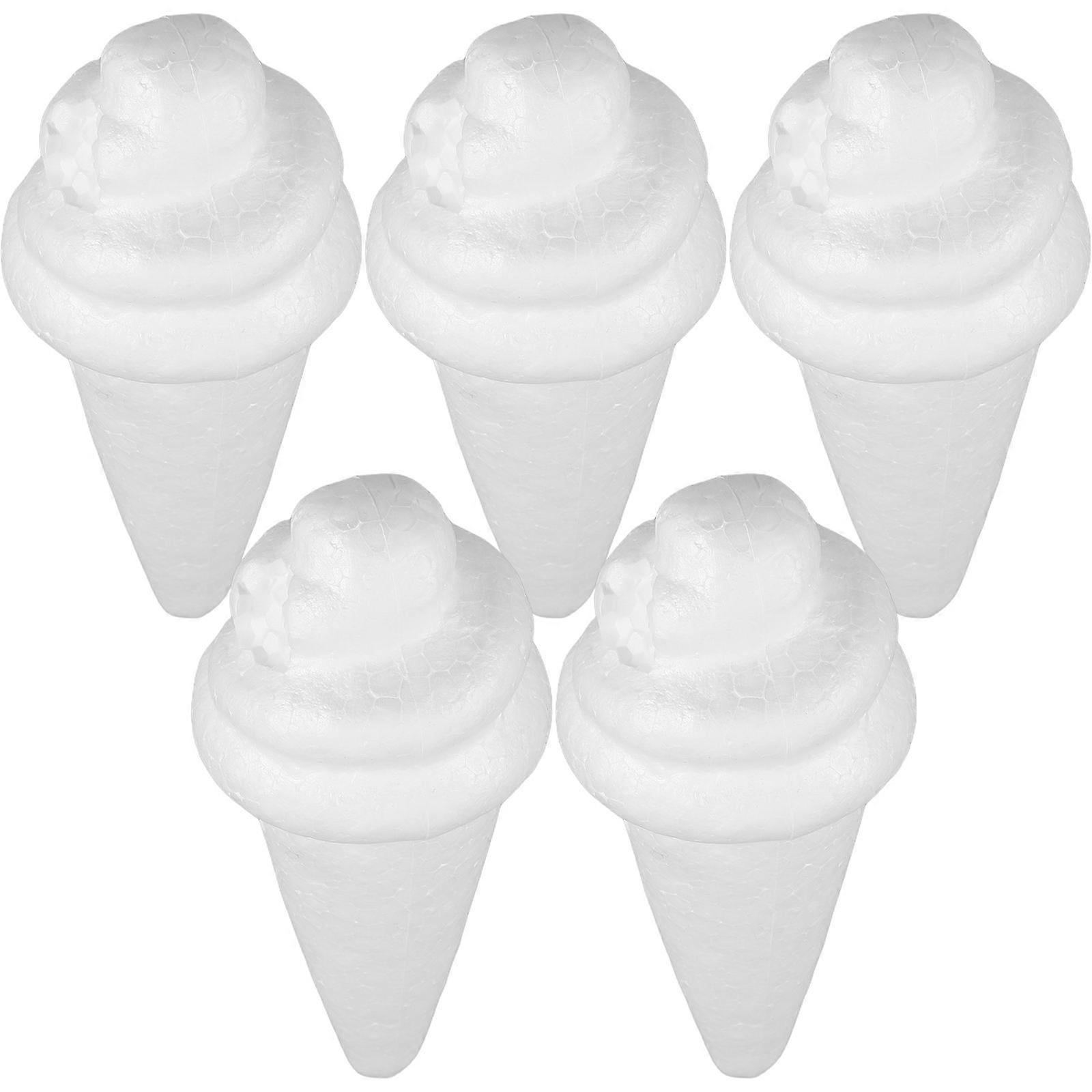Craft Foam Ice Cream Cone Set for Kids Creative Play 25Pcs White