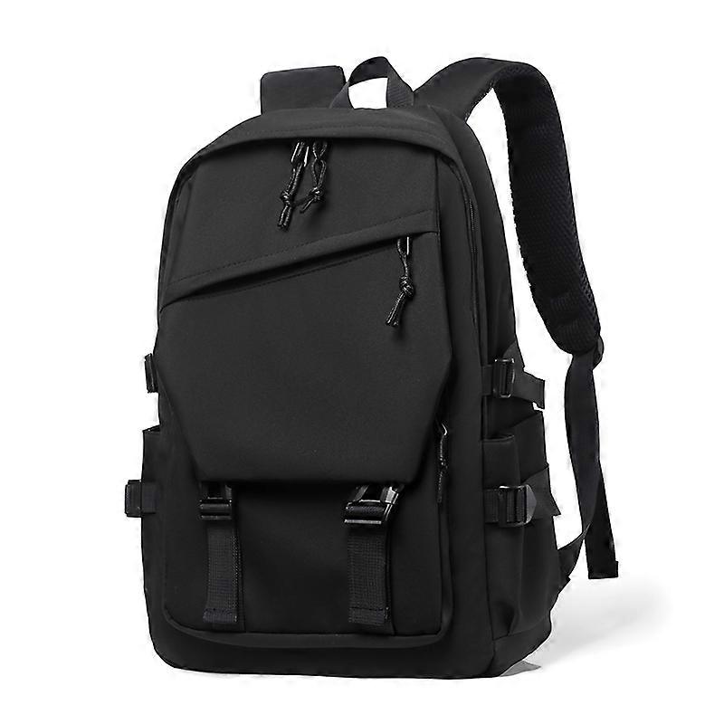 One 15 Inch Polyester Waterproof Solid Color Simple Men's Backpack Fashion Couple Student Computer Backpack