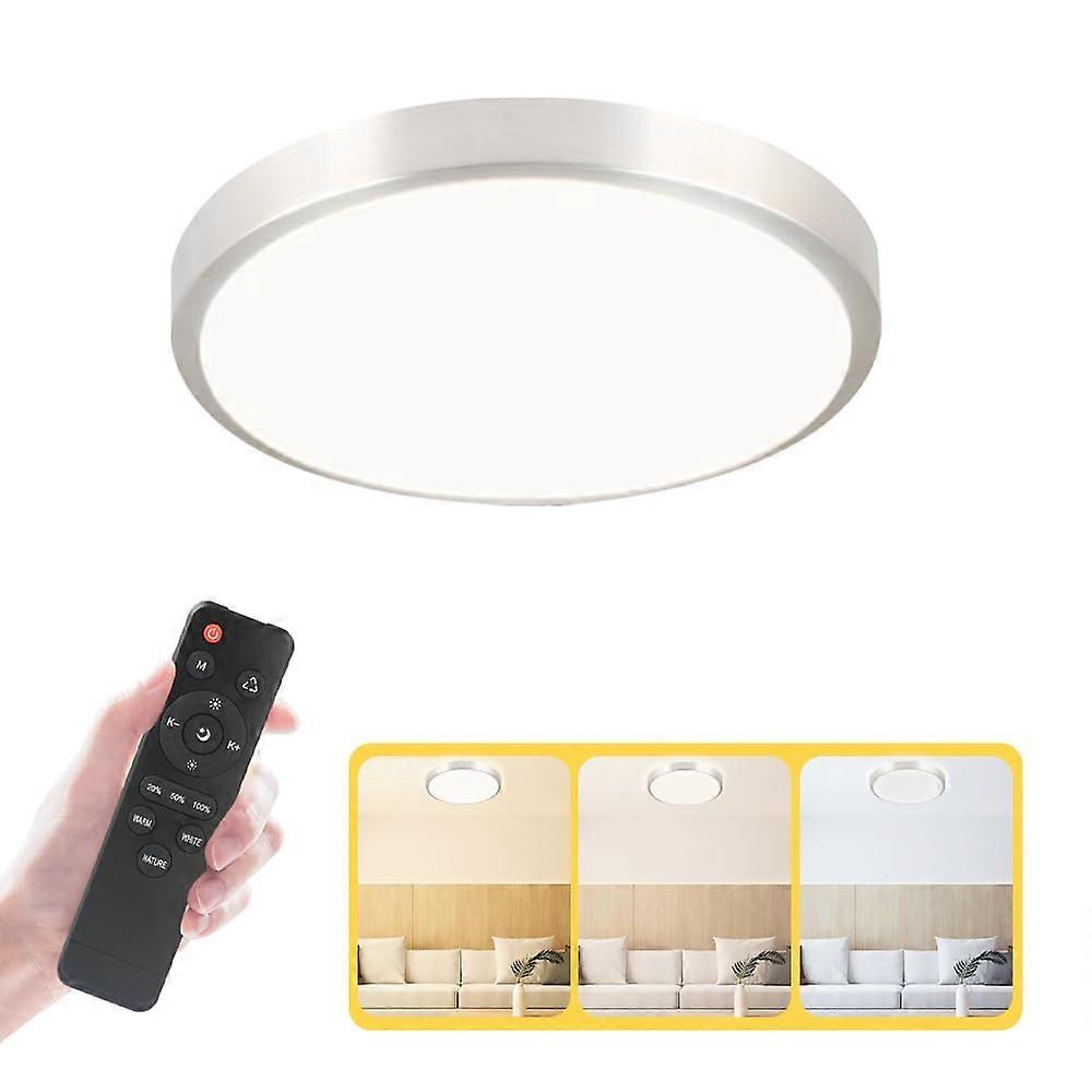 LED Flush Mount Ceiling Light 8 Inch 18W Dimmable with Remote, Adjustable Color Temp for Kitchen Bedroom