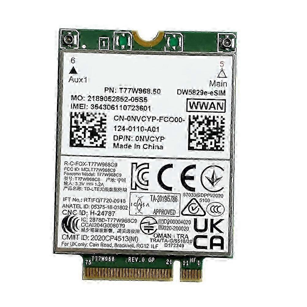 T77W968.50 DW5829e-ESIM M.2 4G Modem Module Cat9 450Mbps TDD-LTE 4G Module Compatible 7320 7330 7520 7530 7430 Laptop